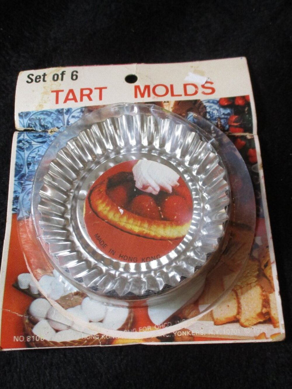 Set of Six Vintage Metal Tart Molds NEW